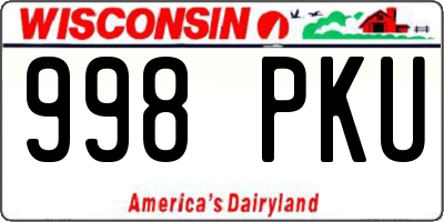 WI license plate 998PKU