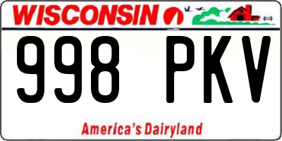 WI license plate 998PKV