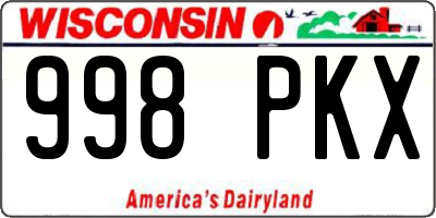 WI license plate 998PKX