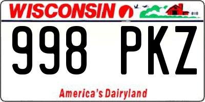 WI license plate 998PKZ