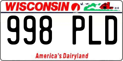 WI license plate 998PLD