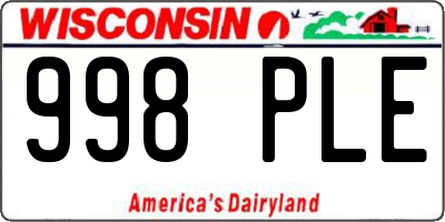 WI license plate 998PLE