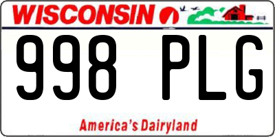 WI license plate 998PLG