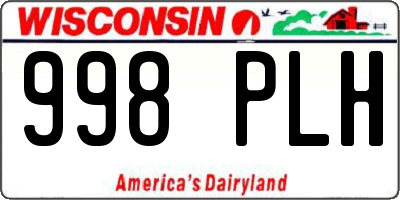 WI license plate 998PLH