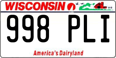 WI license plate 998PLI