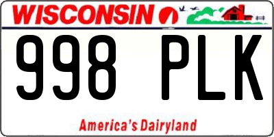 WI license plate 998PLK