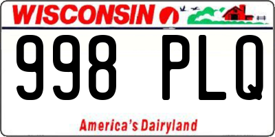WI license plate 998PLQ