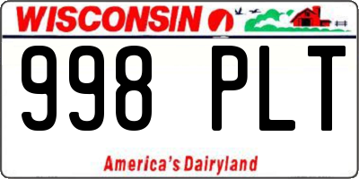 WI license plate 998PLT