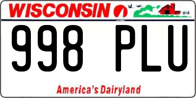WI license plate 998PLU