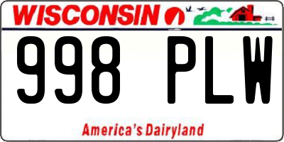 WI license plate 998PLW