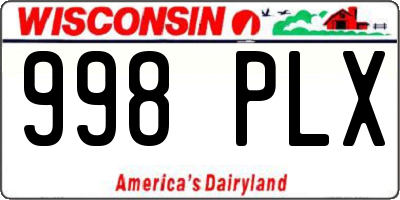 WI license plate 998PLX