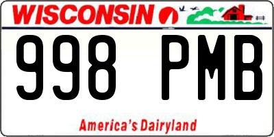 WI license plate 998PMB