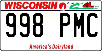WI license plate 998PMC