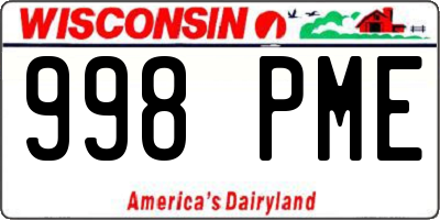 WI license plate 998PME