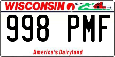 WI license plate 998PMF