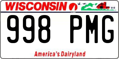 WI license plate 998PMG