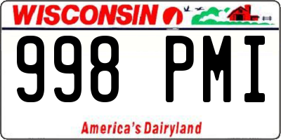 WI license plate 998PMI