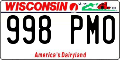 WI license plate 998PMO
