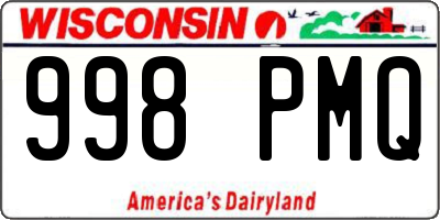 WI license plate 998PMQ