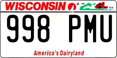 WI license plate 998PMU