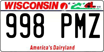WI license plate 998PMZ