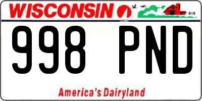 WI license plate 998PND