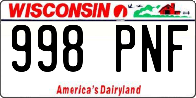 WI license plate 998PNF