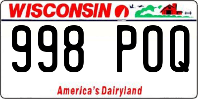 WI license plate 998POQ