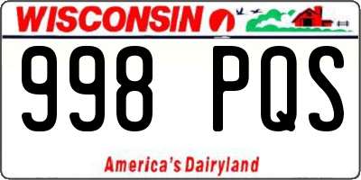 WI license plate 998PQS
