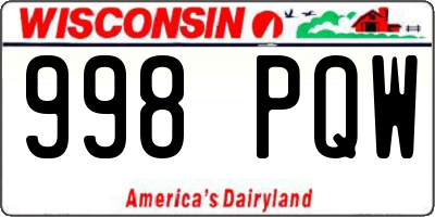 WI license plate 998PQW