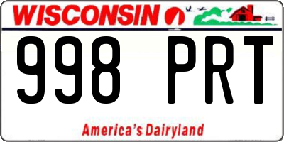 WI license plate 998PRT