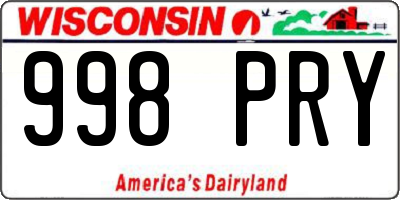 WI license plate 998PRY