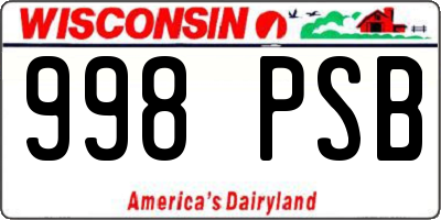 WI license plate 998PSB