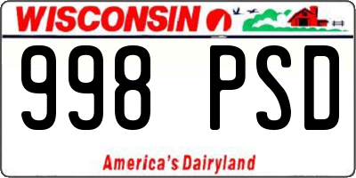 WI license plate 998PSD