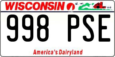 WI license plate 998PSE