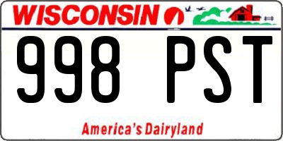 WI license plate 998PST