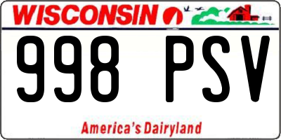 WI license plate 998PSV