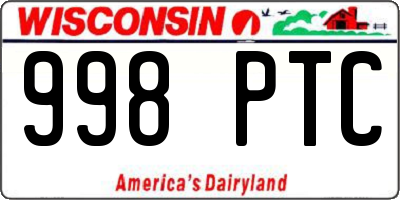 WI license plate 998PTC