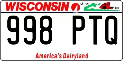 WI license plate 998PTQ