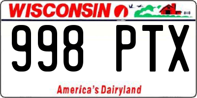 WI license plate 998PTX