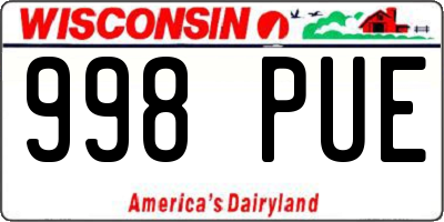WI license plate 998PUE