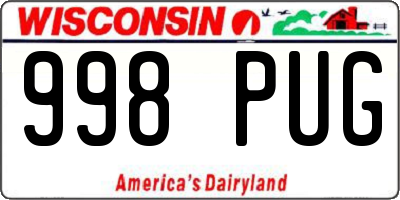 WI license plate 998PUG