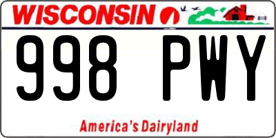 WI license plate 998PWY