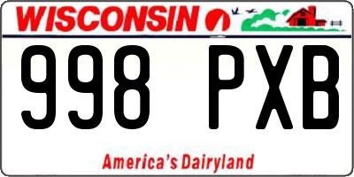 WI license plate 998PXB