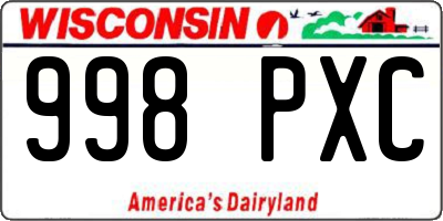 WI license plate 998PXC