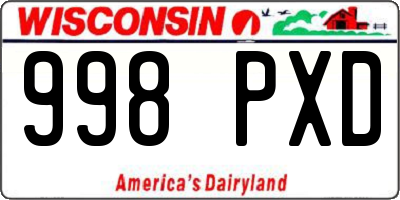 WI license plate 998PXD