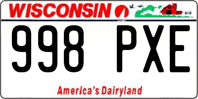 WI license plate 998PXE
