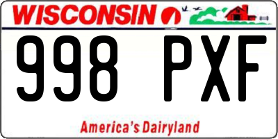 WI license plate 998PXF
