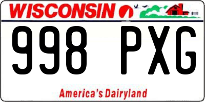 WI license plate 998PXG