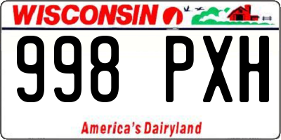 WI license plate 998PXH